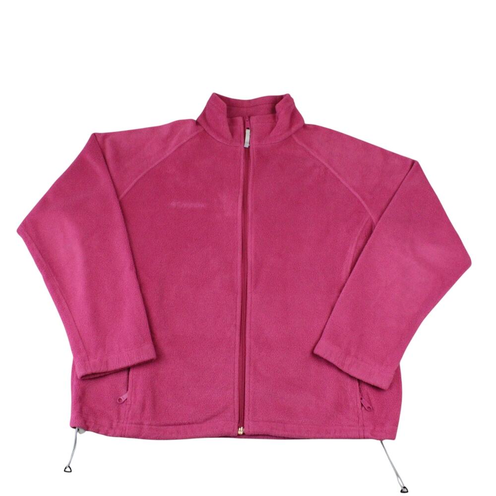 Columbia Fleece Zip Up Jacket - Pink - Size 1X Plus Size